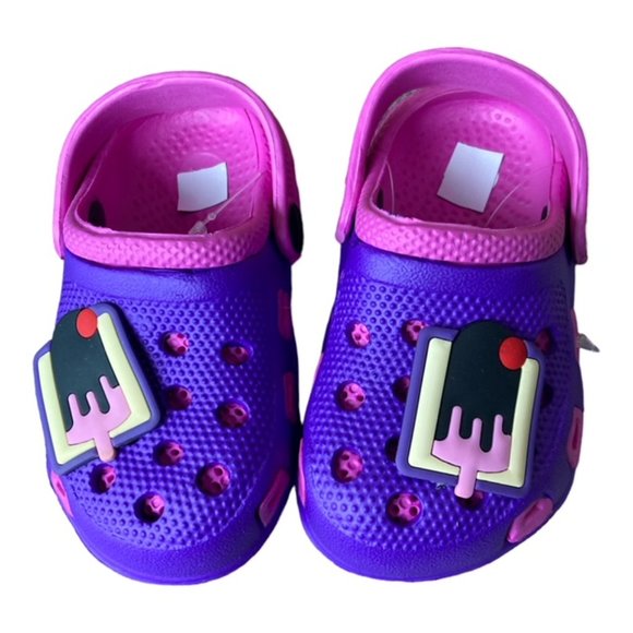 Girls coastal kick toddler two tone Fuchsia Purple Crogs Size 6 Tolder Baby - Picture 1 of 10
